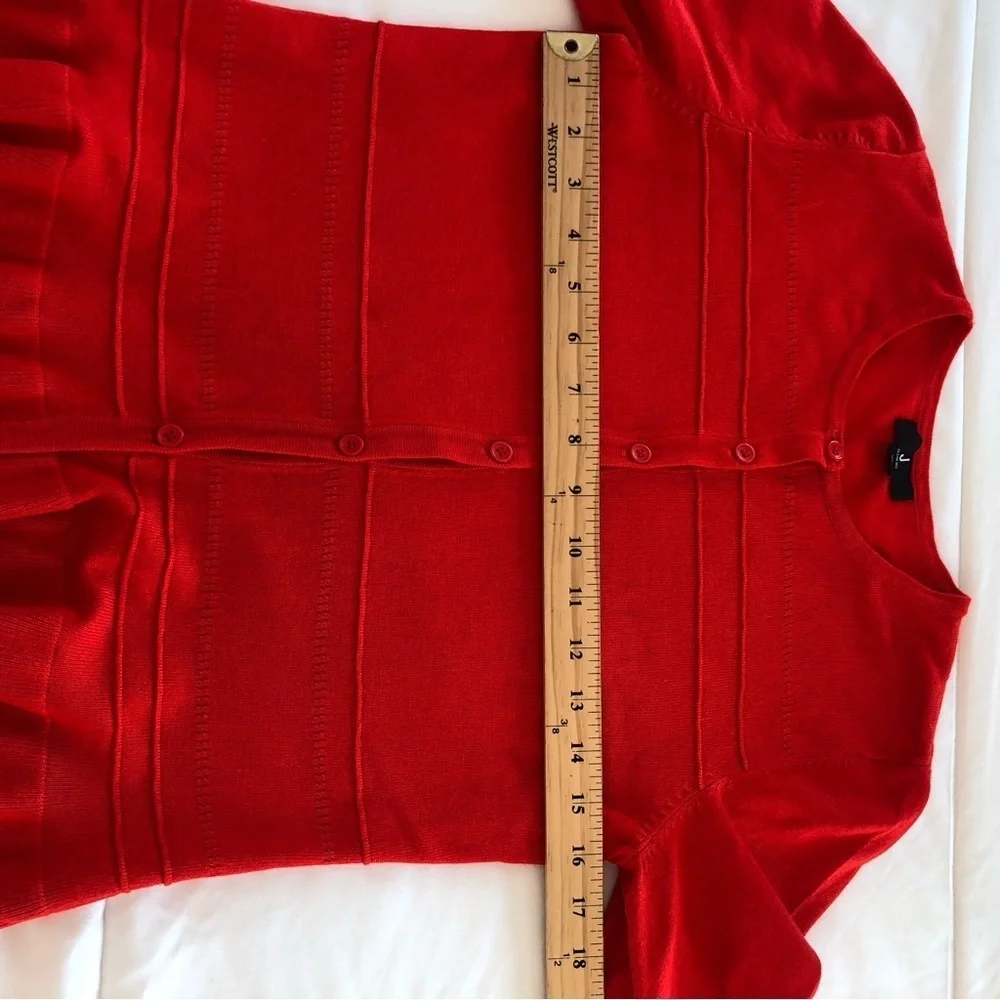 Jason Wu vintage Red knit cardigan peplum Sweater XS - Picture 5 of 11